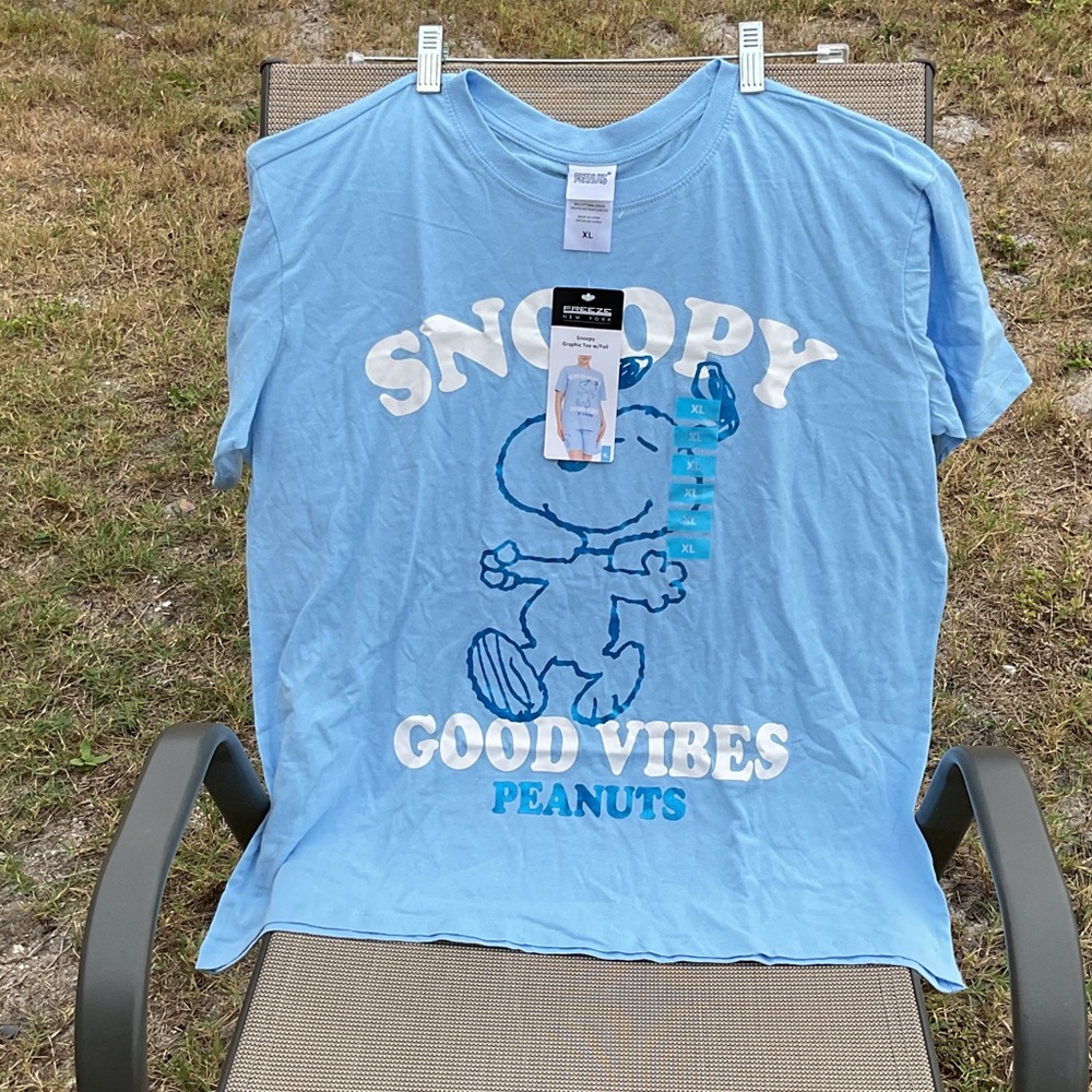 Snoopy Good Vibes Blue T-Shirt XL